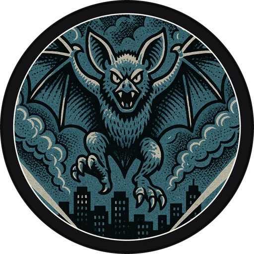 POG #10, Sonic Bat, a Matte pog from the Kaiju series
