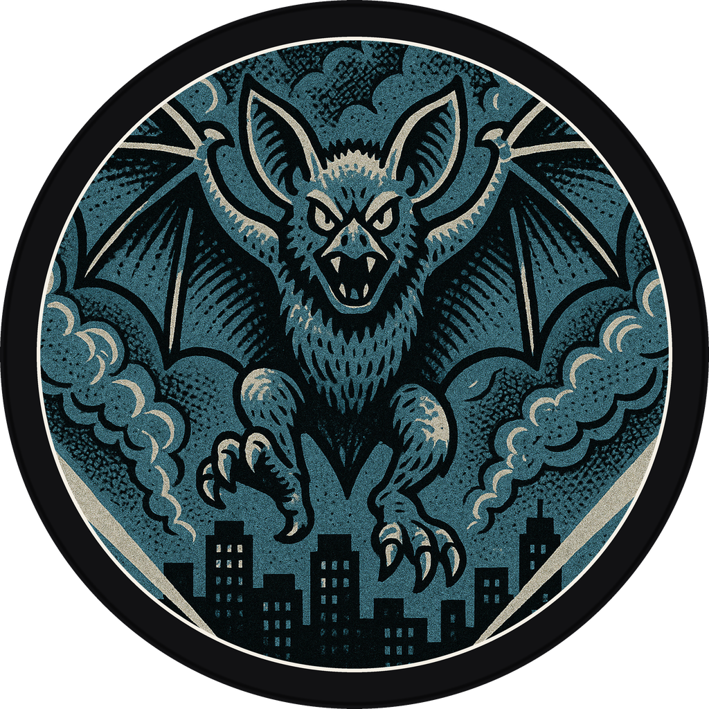 POG #10, Sonic Bat, a Matte pog from the Kaiju series