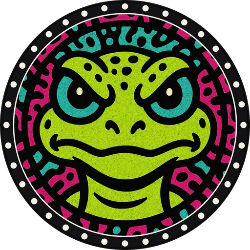 POG #102, Gnarly Gecko, a Matte pog from the Critter series