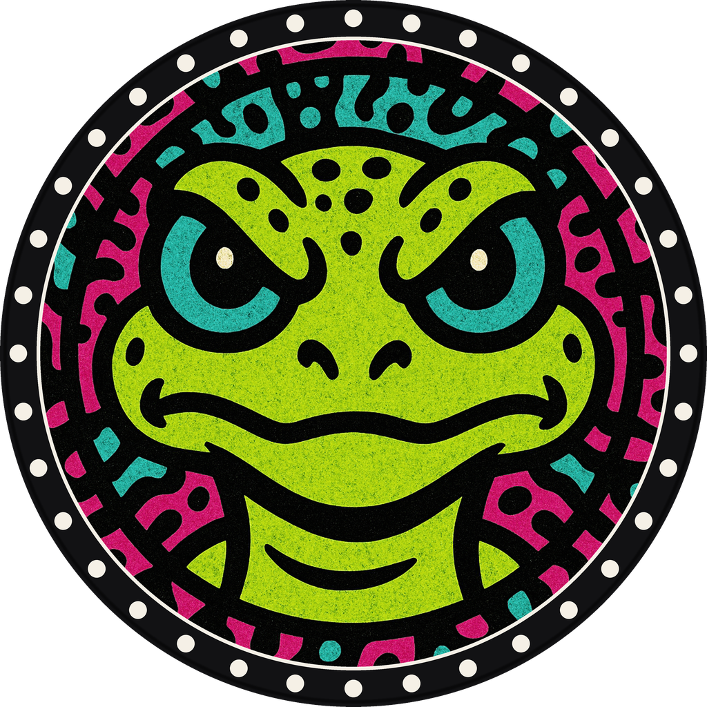 POG #102, Gnarly Gecko, a Matte pog from the Critter series