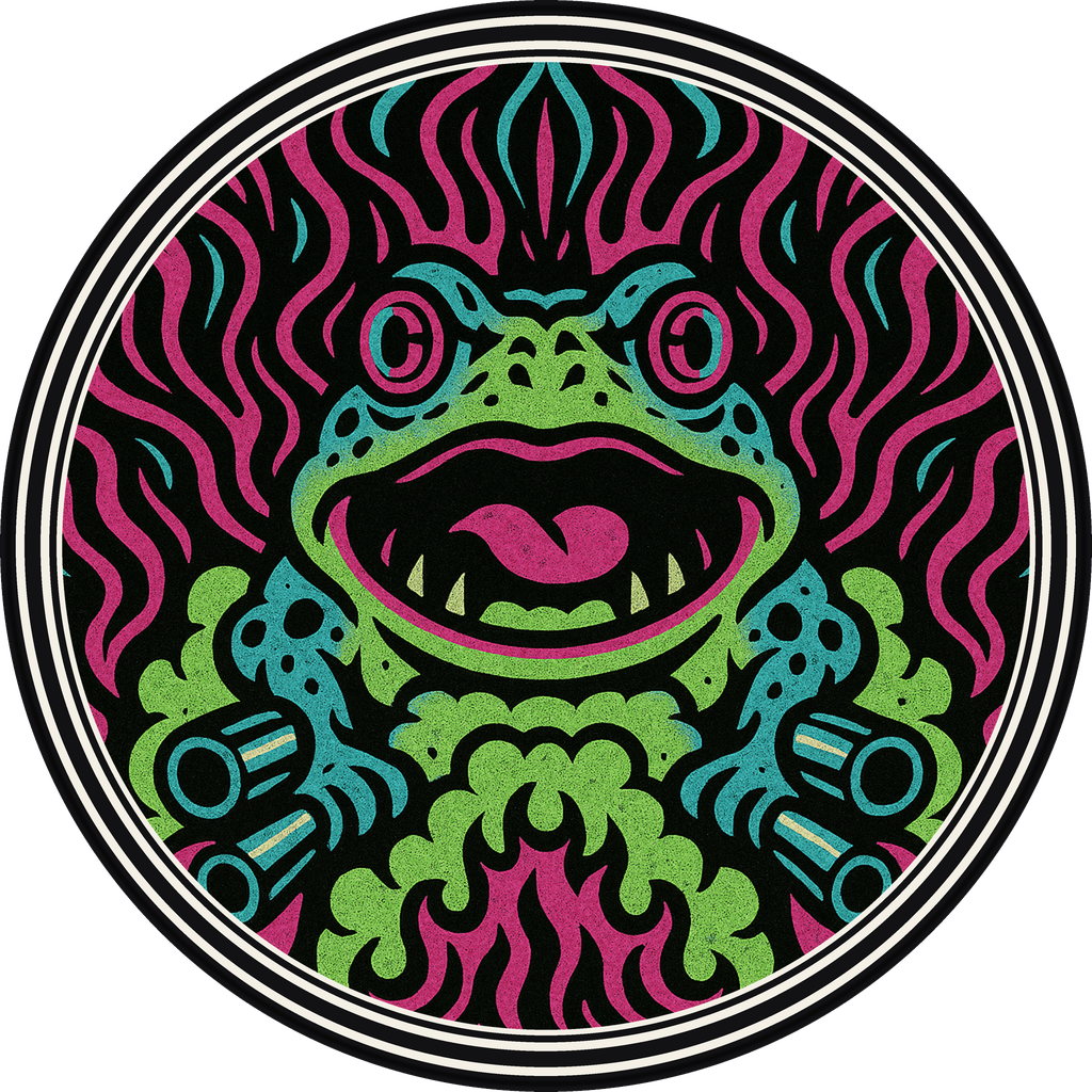 POG #104, Turbo Toad, a Matte pog from the Speed series