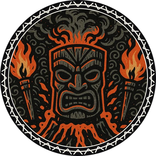 POG #108, Stone Sentinel, a Matte pog from the Tiki series