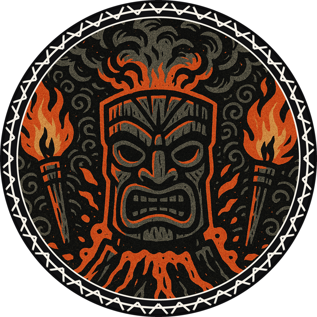 POG #108, Stone Sentinel, a Matte pog from the Tiki series