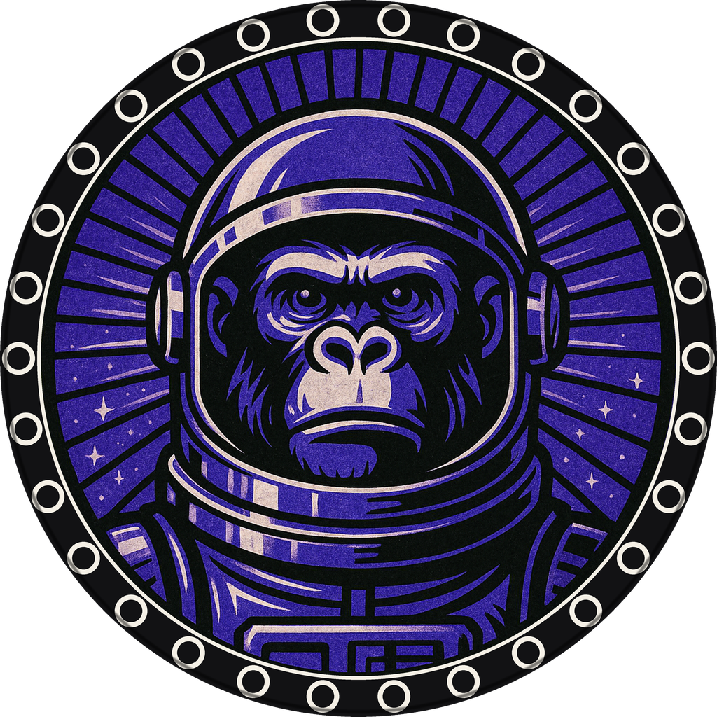 POG #112, Astronaut Ape, a Matte pog from the Cosmic series