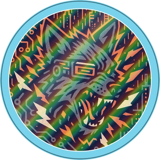 POG #113, Data Wolf, a Holographic pog from the Cyber series