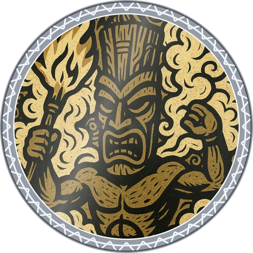 POG #115, Fire Dancer, a Foil pog from the Tiki series