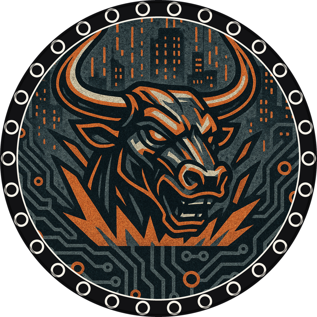 POG #116, Byte Bull, a Matte pog from the Cyber series