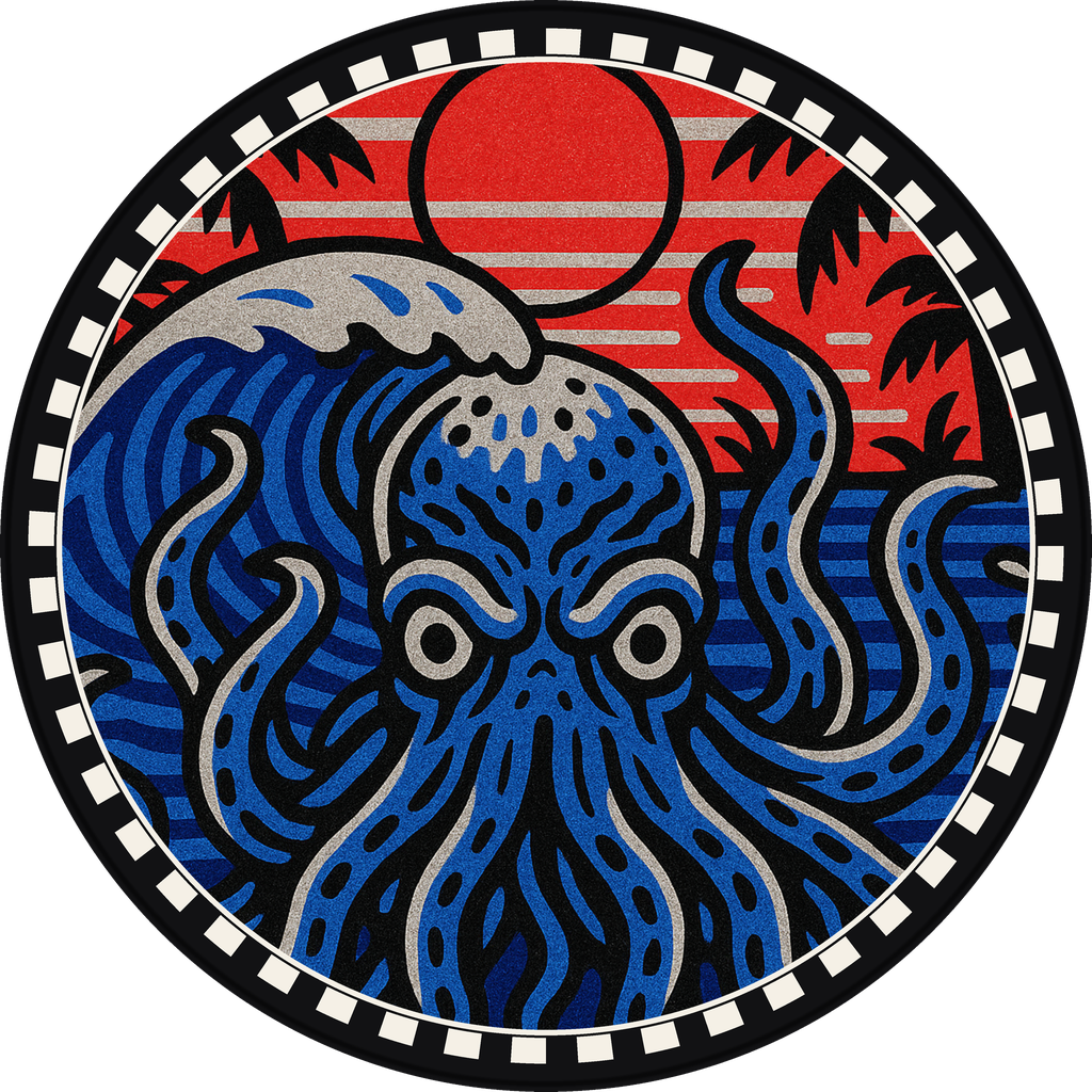POG #118, Kelp Kraken, a Matte pog from the Surf series