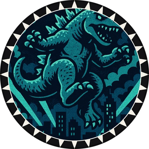 POG #12, Citystomper, a Matte pog from the Kaiju series