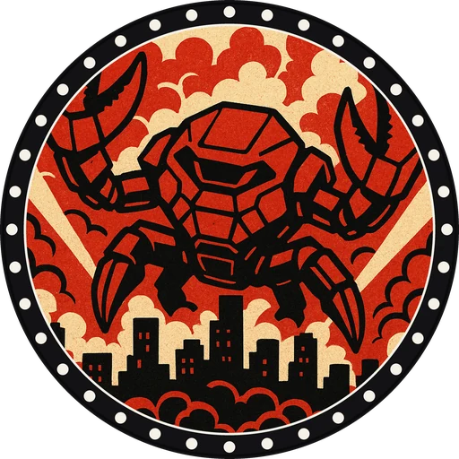 POG #120, Mech Crab, a Matte pog from the Kaiju series