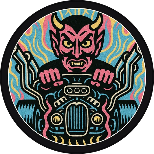 POG #13, Drag Strip Devil, a Matte pog from the Speed series