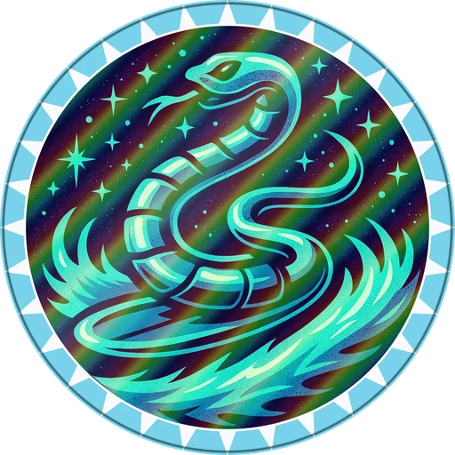 POG #130, Orbit Snake, a Holographic pog from the Cosmic series