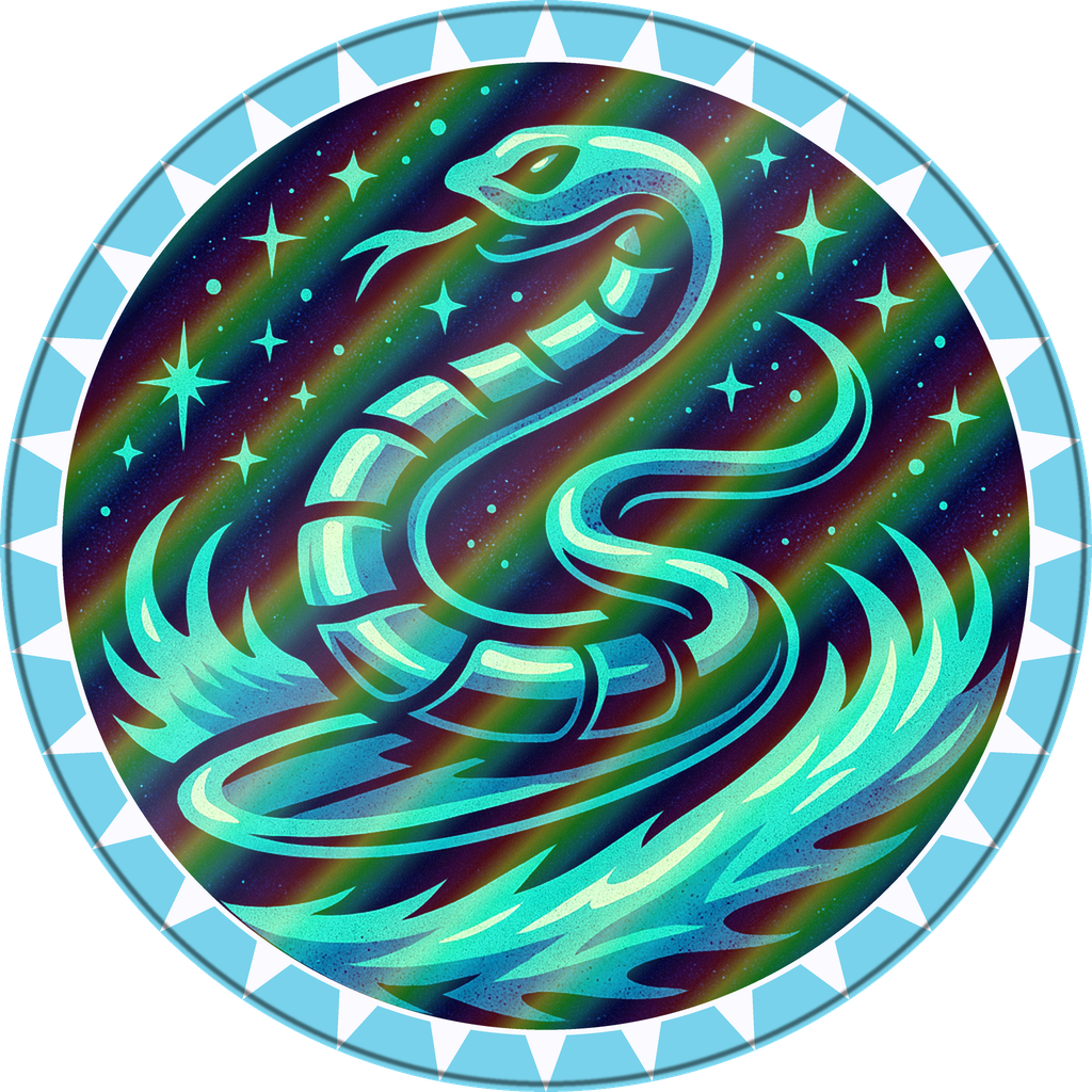 POG #130, Orbit Snake, a Holographic pog from the Cosmic series