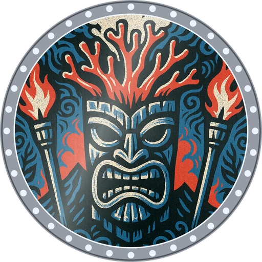 POG #131, Coral Crown, a Foil pog from the Tiki series