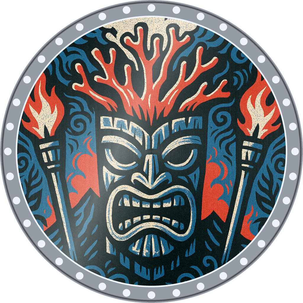 POG #131, Coral Crown, a Foil pog from the Tiki series