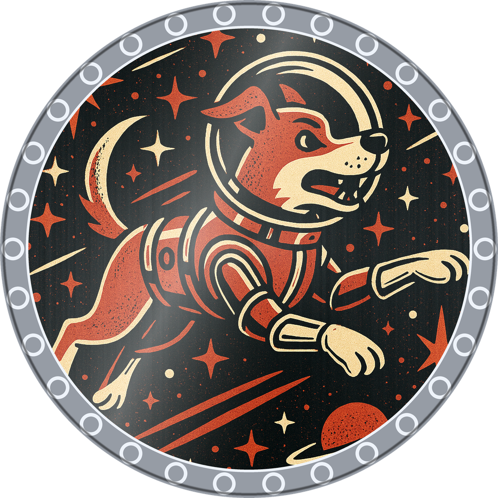 POG #132, Space Mutt, a Foil pog from the Cosmic series