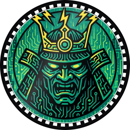 POG #133, Circuit Samurai, a Gloss pog from the Cyber series