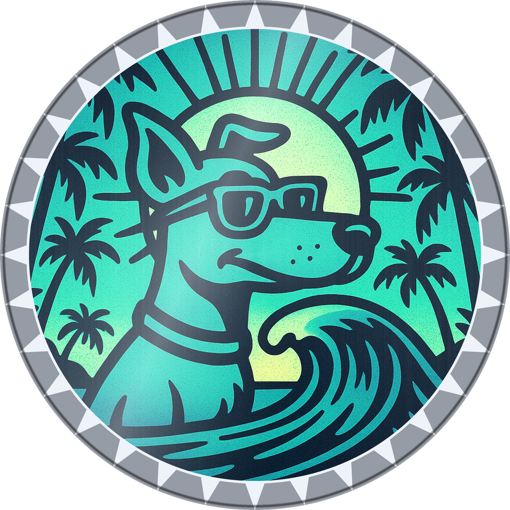 POG #140, Dawn Patrol Dog, a Foil pog from the Surf series