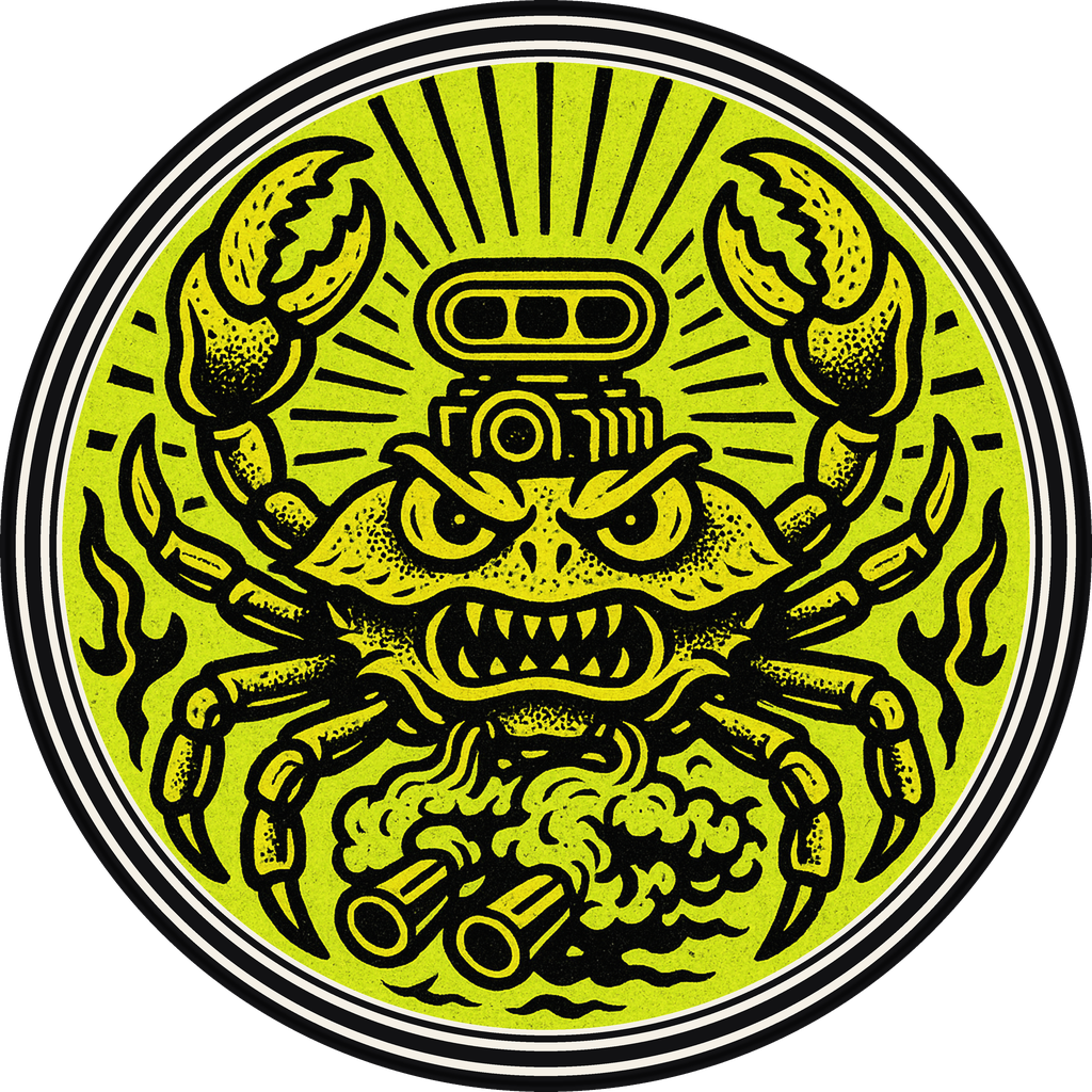 POG #144, Chassis Crab, a Matte pog from the Speed series