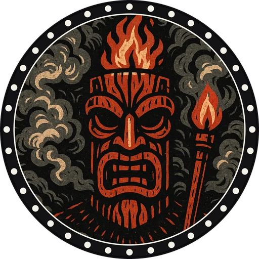 POG #147, Ember Elder, a Matte pog from the Tiki series