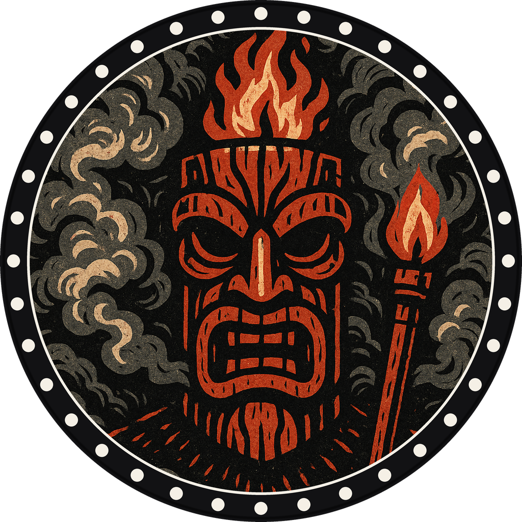 POG #147, Ember Elder, a Matte pog from the Tiki series