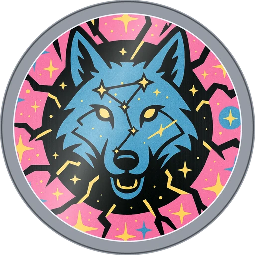 POG #149, Constellation Wolf, a Foil pog from the Cosmic series
