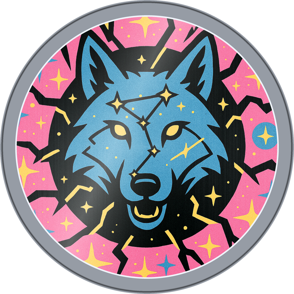 POG #149, Constellation Wolf, a Foil pog from the Cosmic series