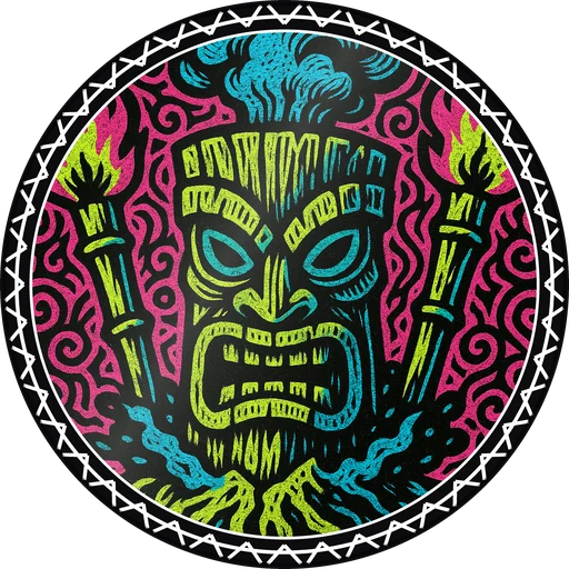 POG #153, Bamboo Beast, a Gloss pog from the Tiki series