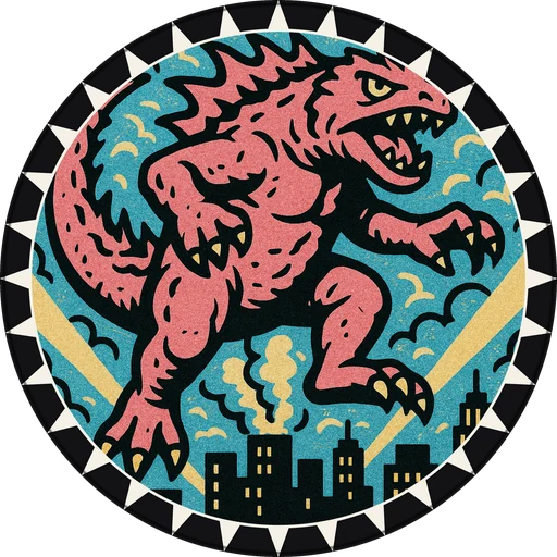 POG #155, Lava Lizard, a Matte pog from the Kaiju series