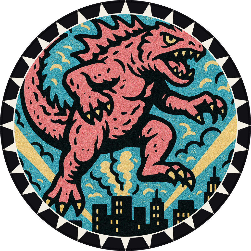 POG #155, Lava Lizard, a Matte pog from the Kaiju series