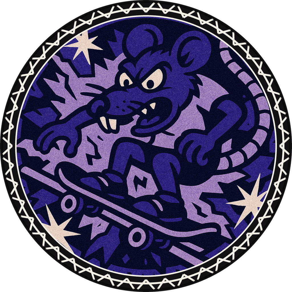 POG #156, Rail Slide Rat, a Matte pog from the Skate series