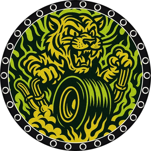 POG #165, Slick Tire Tiger, a Matte pog from the Speed series