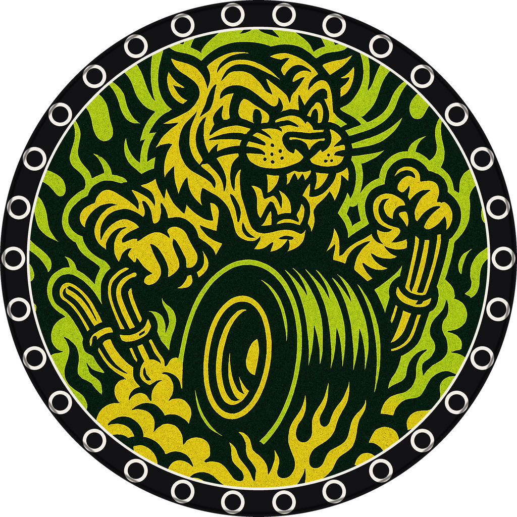 POG #165, Slick Tire Tiger, a Matte pog from the Speed series