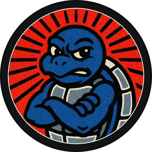 POG #166, Tough Turtle, a Matte pog from the Critter series