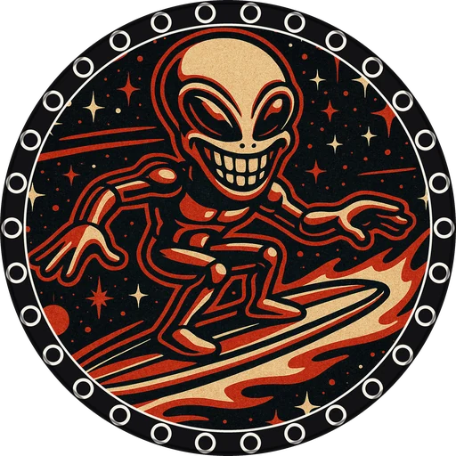 POG #169, Alien Grin, a Matte pog from the Cosmic series