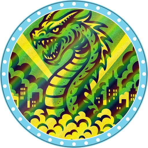 POG #178, Neon Wyrm, a Holographic pog from the Kaiju series