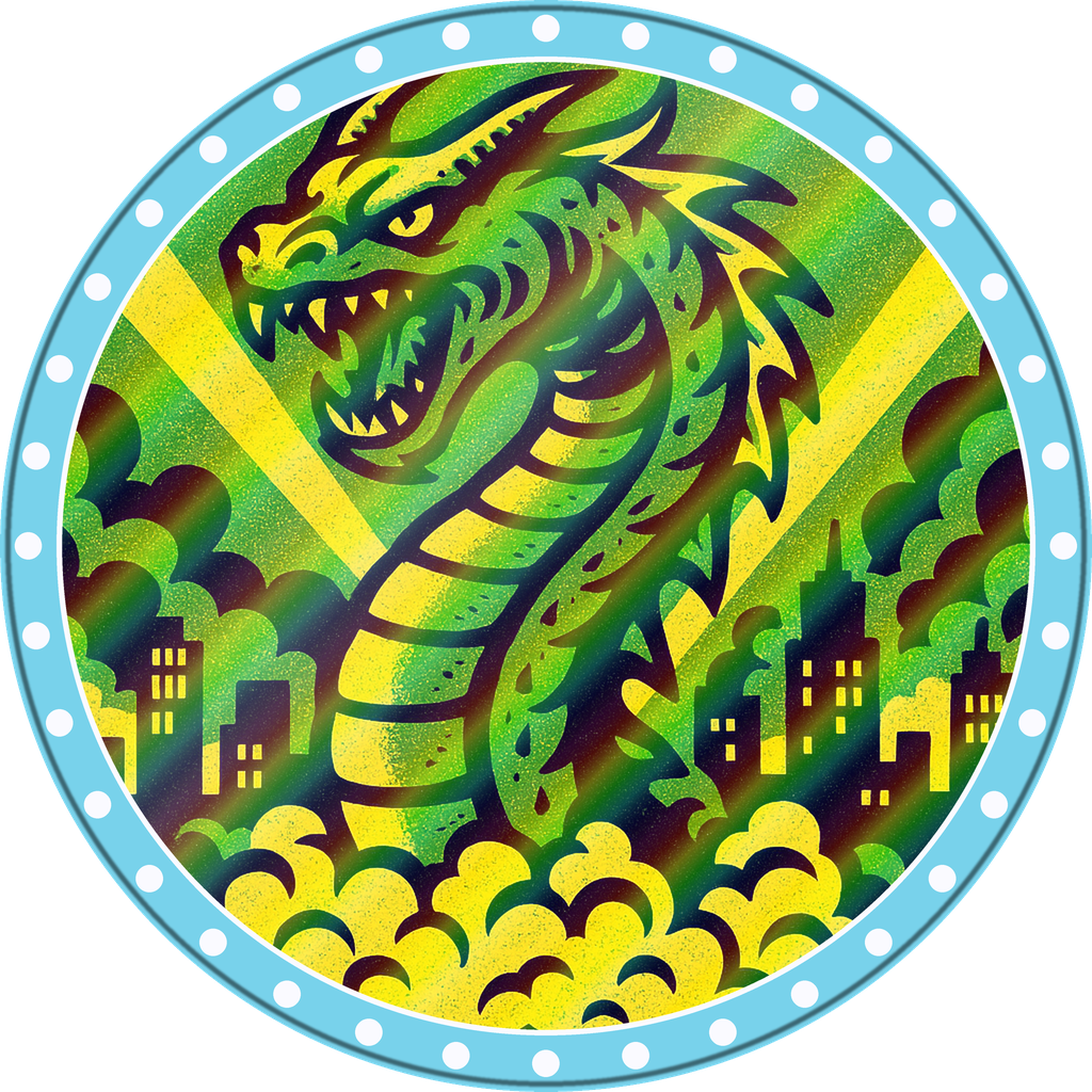 POG #178, Neon Wyrm, a Holographic pog from the Kaiju series