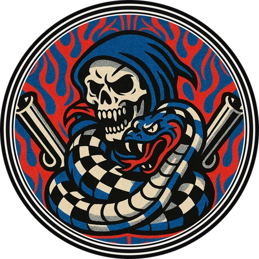 POG #184, Checkered Reaper, a Matte pog from the Speed series