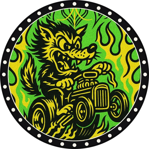 POG #190, Wheelie Wolf, a Matte pog from the Speed series