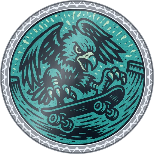 POG #192, Half Pipe Hawk, a Foil pog from the Skate series