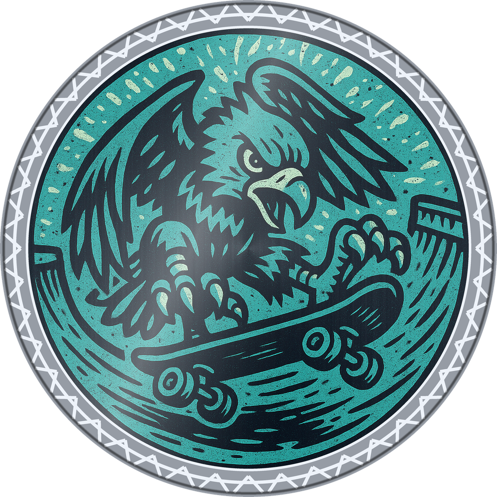 POG #192, Half Pipe Hawk, a Foil pog from the Skate series