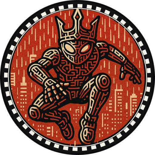 POG #195, Encrypted Crown, a Matte pog from the Cyber series