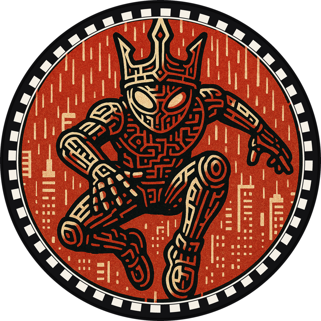 POG #195, Encrypted Crown, a Matte pog from the Cyber series