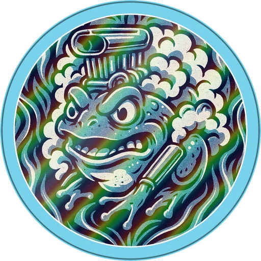 POG #199, Turbo Toad, a Holographic pog from the Speed series