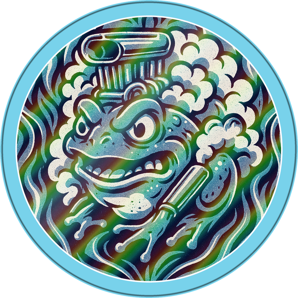POG #199, Turbo Toad, a Holographic pog from the Speed series
