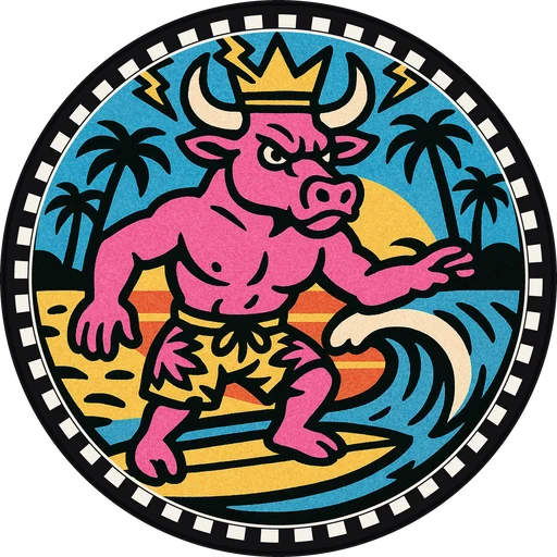 POG #2, Board Shorts Bull, a Matte pog from the Surf series