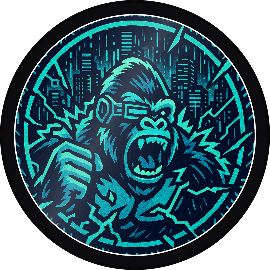 POG #200, Uplink Ape, a Gloss pog from the Cyber series
