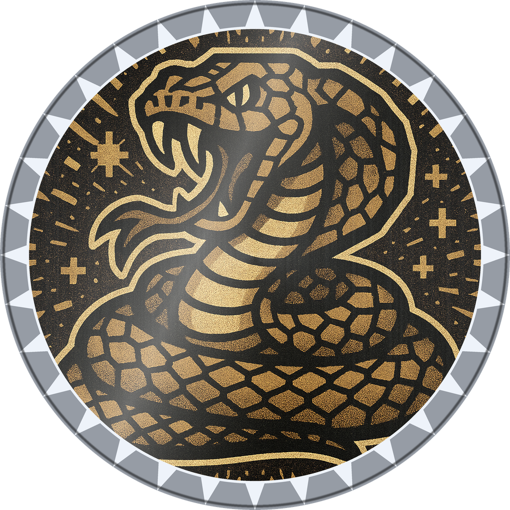 POG #201, Cheat Code Snake, a Foil pog from the Arcade series