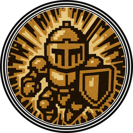 POG #205, Pixel Knight, a Matte pog from the Arcade series