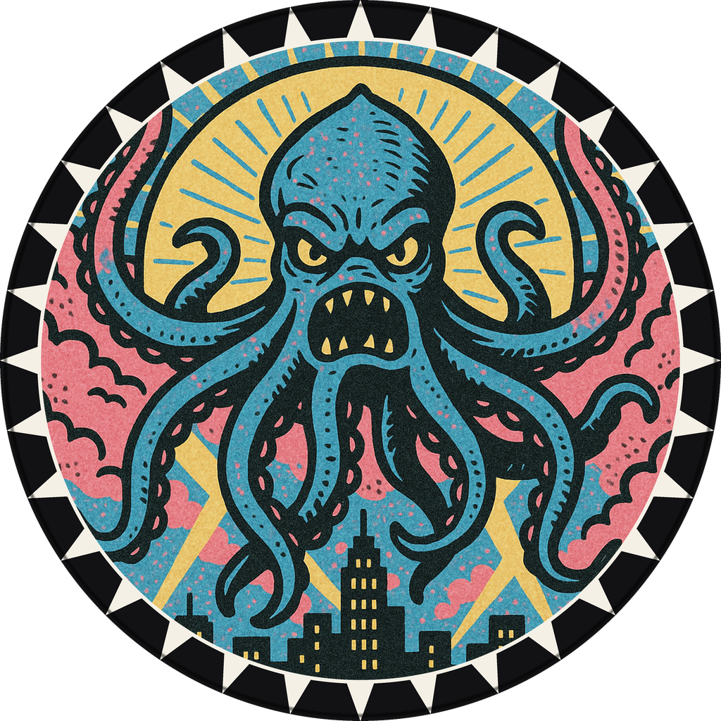 POG #206, Storm Kraken, a Matte pog from the Kaiju series